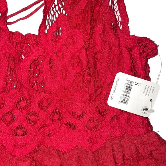 NWT FREE PEOPLE Adella Cami, Cherry Red - Picture 5 of 5